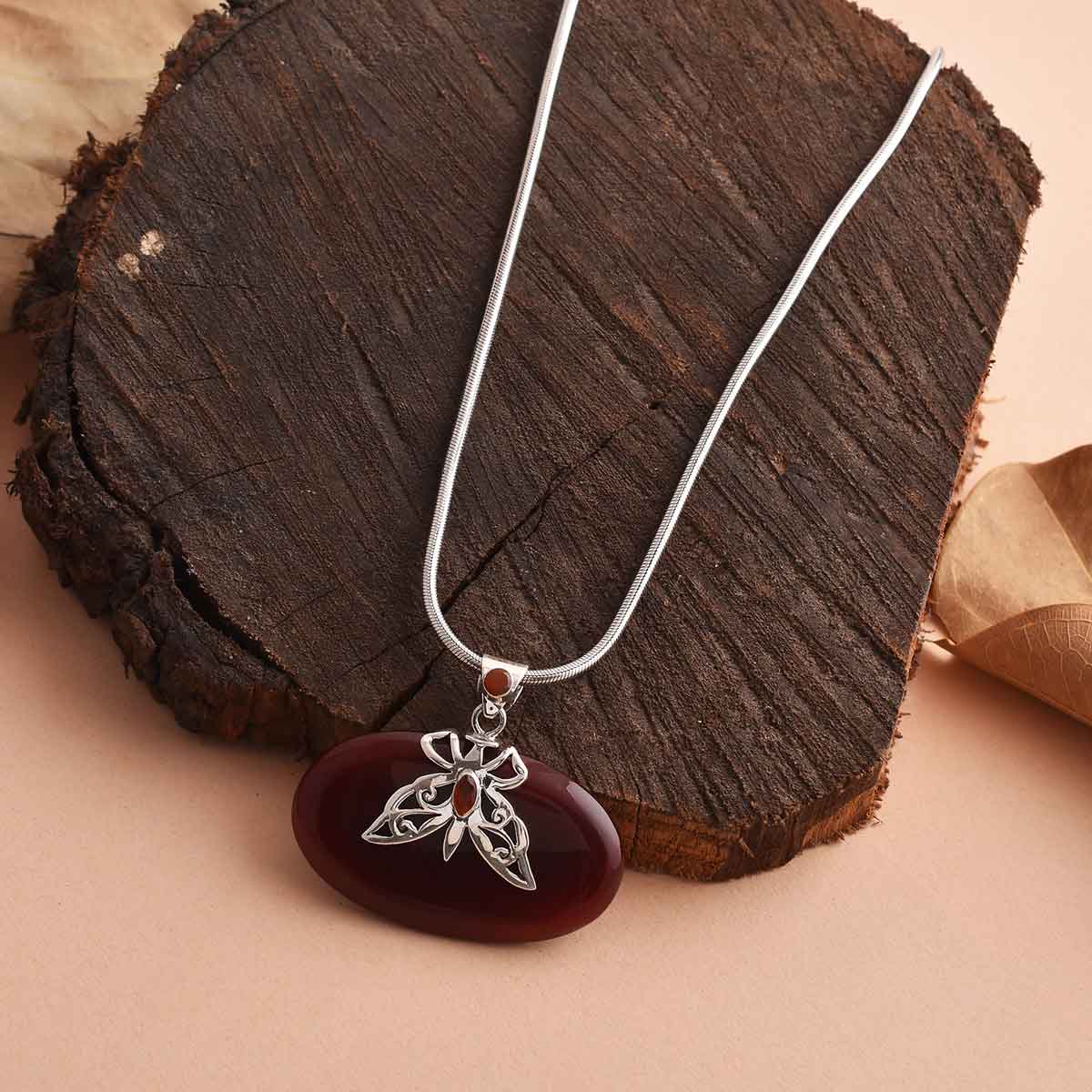 Carnelian Sterling Silver Pendant - Discovering Great Gifts for Your Wife