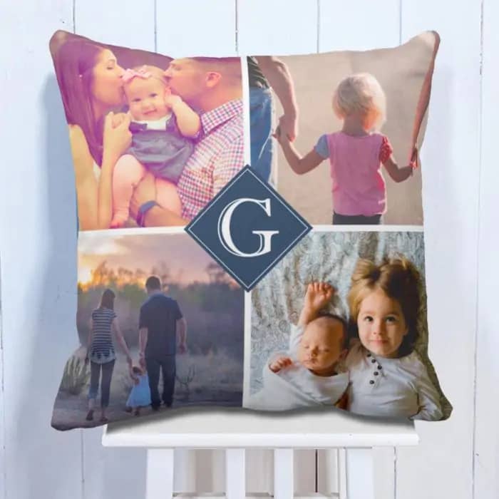Personalised Monogram 4 Photo Cushion - Discovering Great Gifts for Your Wife
