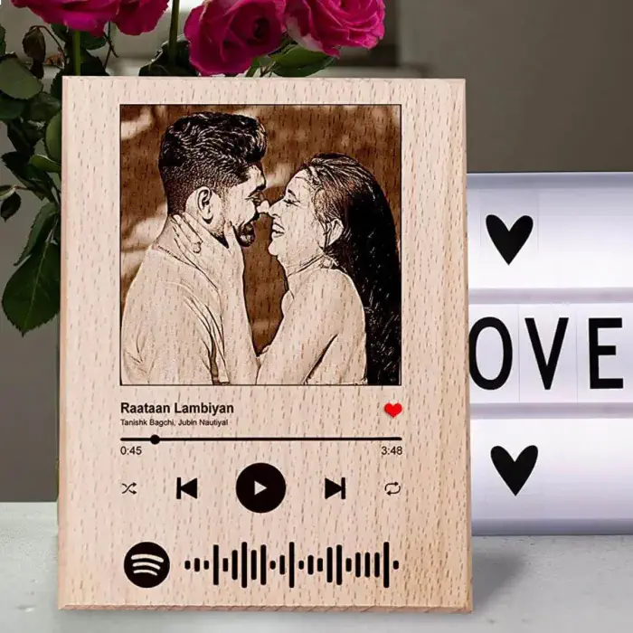 Personalized Wooden Spotify Photo Frame Plaque: Personalised gifts for men