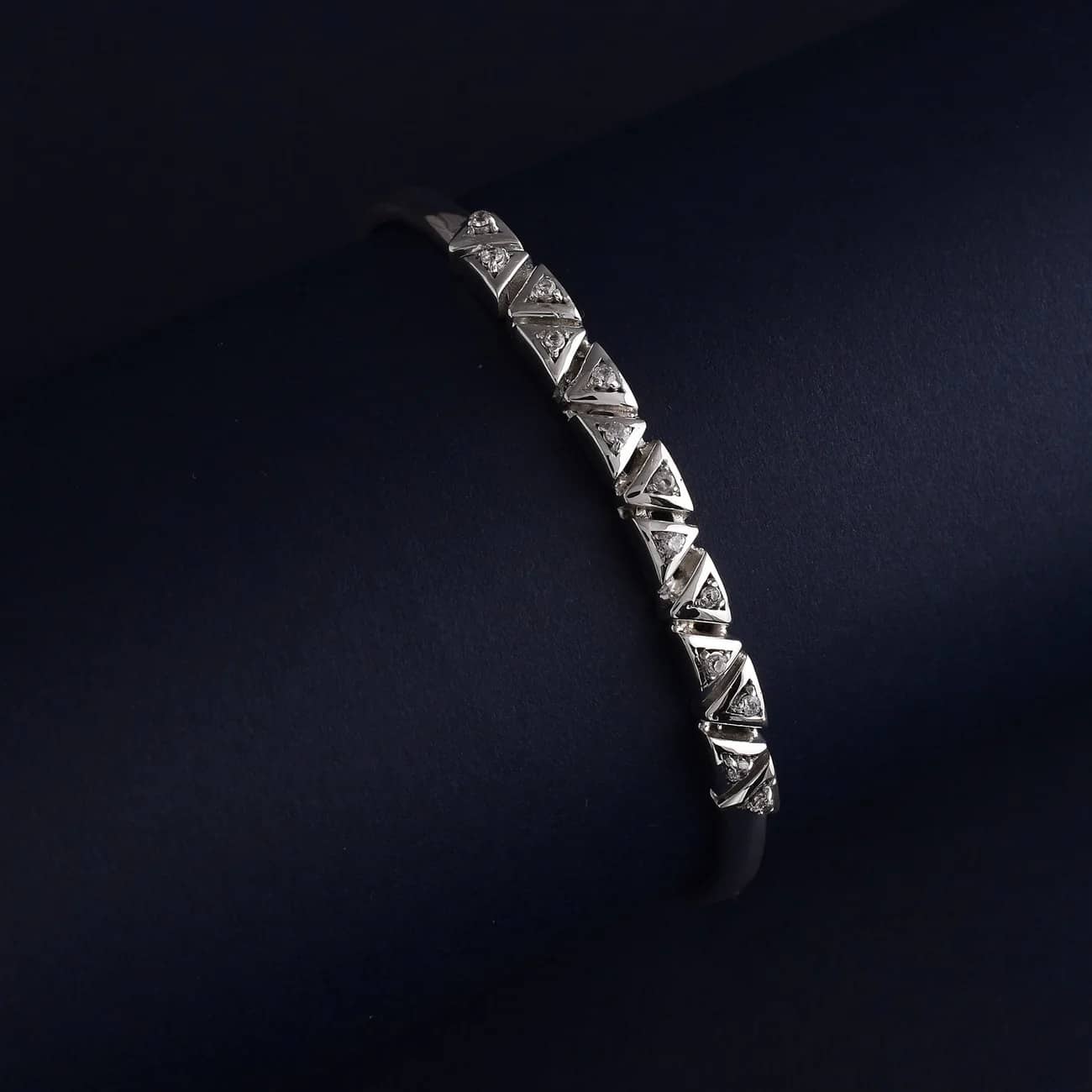 Triangular Design Cz Silver Bracelet - Finding the Perfect Rakhi Gift for Sister