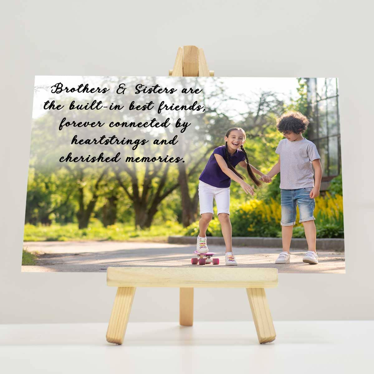 Personalised Brother & Sister Mini Easel - Unique Rakhi Gifts for Sister