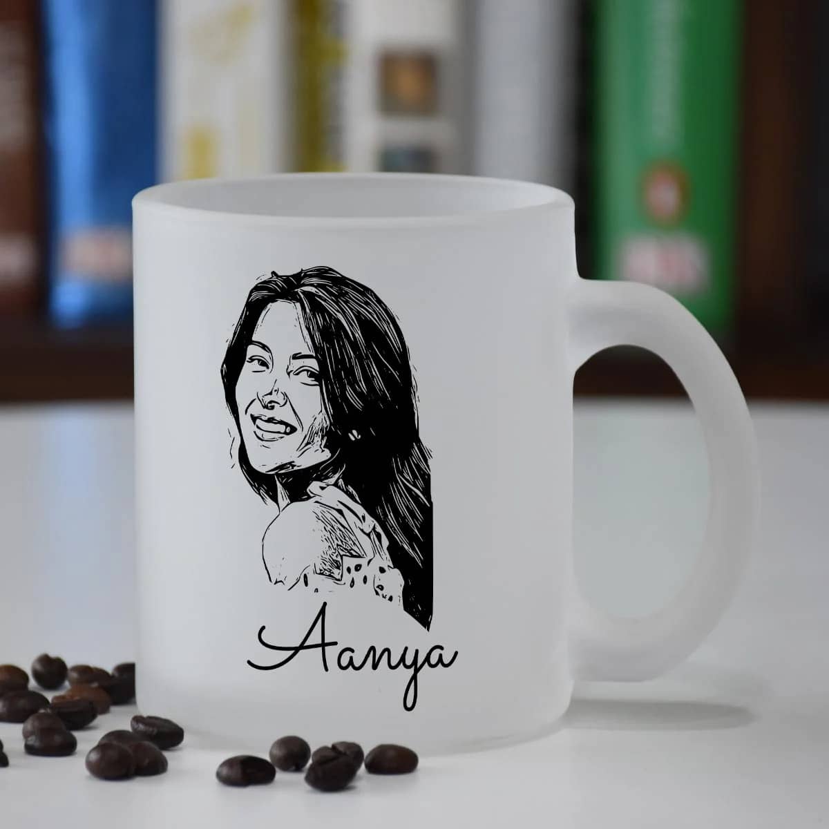 Personalised Photo Frosted Coffee Mug - Rakhi Gift for Brother