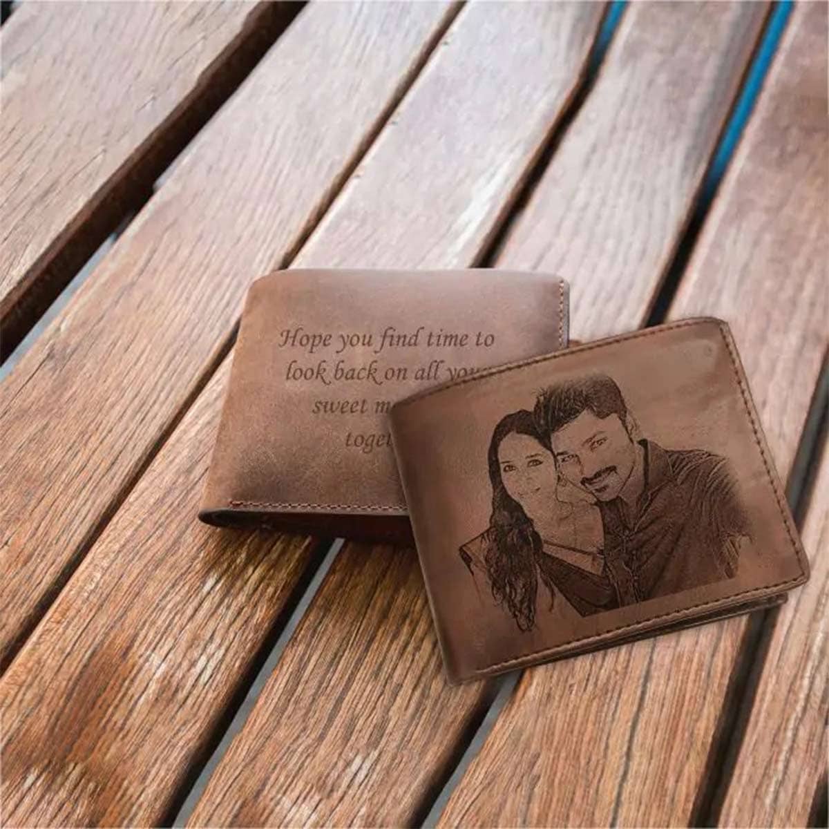 Personalized Engraved Photo Wallet - Rakhi Gift for Brother